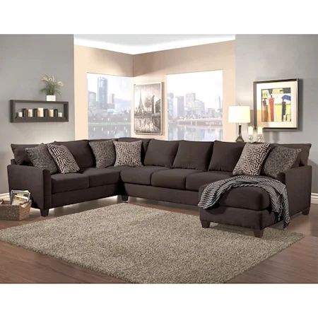 Casual Contemporary Sectional with Chaise